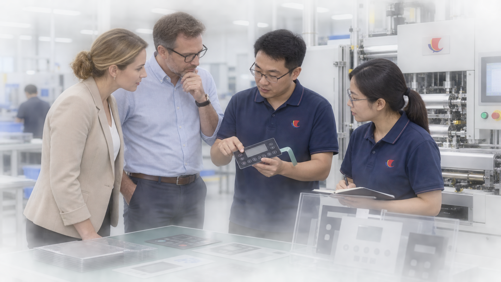 Visitors reviewing Laili equipment